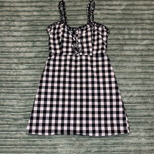 Black and White Checkered Mini Dress